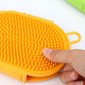 Valp Big Pet Dog Cat för Bath Brush Massage med Soap Soft Safety Silikon Shampo för hundar Katter Ren Badverktygsutgjutande borste