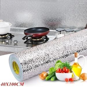 Sfondi 40 100 cm cucina a prova di olio e adesivi impermeabili anti-fouling ad alta temperatura ad alta temperatura in alluminio