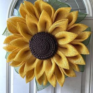 Kwiaty dekoracyjne sztuczne słonecznik Garland DIY Dekoracja ślubna Wiselant Sypialnia Wystrój Rośliny pokój Flower Wall Fake Home U5v0
