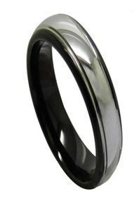 Vintage 6 mm szerokość Czarne pierścienie dla mężczyzn Tungsten Wedding Połączka Dome Band High Polished Srebrny kolor na zewnątrz 61313816298