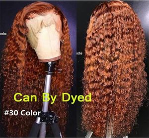 Przezroczyste 360 ​​koronkowe peruki czołowe dla czarnych kobiet Kinky Curly Virgin Hair Peruka 150 Gęstość wstępnie wyrzucona z włosami dla niemowląt 9082250