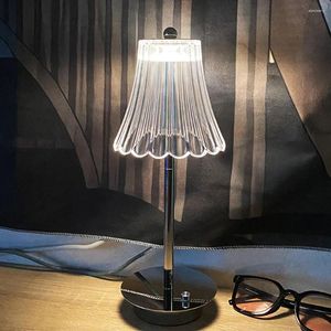 Lampy stołowe kryształowy lampa 3 kolory ściemniable bezprzewodowe biurko
