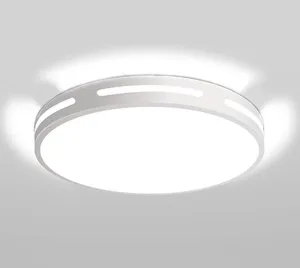 Tavan Işıkları LED 18W Modern Flush Montaj Aydınlatma Armatürü Yuvarlak İçi Boş 9 İnç Soğuk Beyaz Lamba Oda (6500K)