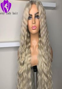 2020 New 30inches long brazilian Lace Front honey blonde Wigs With Baby Hair For Women Pre plucked synthetic lace wig3862440