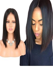 4x4 13x4 13x6 Spitze Frontaler Perücken kurzer Bob Straight Human Hair Spitzenperücken für schwarze Frauen vor dem Baby Haare natürliche Black8371571