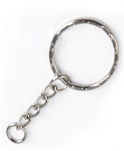 50pcsset 25 mm srebrny kolor łańcucha kluczy do kluczy kluczy breloczek z klawiszem łańcuchowym dla kobiet mężczyzn Akcesoria biżuterii 4096766