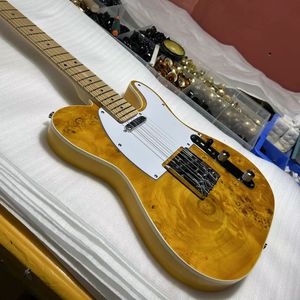 Tailai Burl Maple Top Solid Body High Sales Electric Guitar Right Hand Version Transparent yellow Free shipping