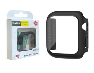 För Apple Watch Cases 8 7 6 5 4 3 2 1 SE 49mm 45mm 44mm 42mm 41mm 40mm 38mm Hard PC Buildin Tempererat Glass Screen Protector Full 1220219