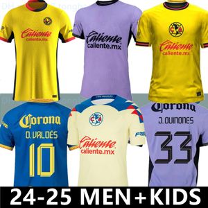 Tamanho S-4XL 2023 2024 2025 Liga MX Club America Jerseys de futebol R.Martinez Giovani Home Away 3rd Treinamento colete 24 25 Men e fãs de camisas de futebol