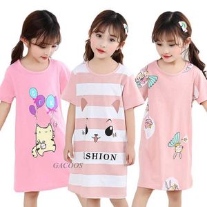 Пижама модная детская одежда летняя девочка платье детская пижама хлопковая принцесса пижама девочки пижамы детские детские пижама Y240530