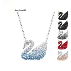 Designer smycken klöver kvinna svan halsband gradient kristall diamant utredande modeparty clavicle kedja originalutgåva tillbehör gåva