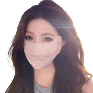 Шарфы против UP шелковая маска для защиты глаз дышащая вуал-завеса регулируемая половина лица солнцезащитный крем
