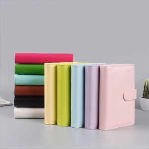 Customized Pu Leather A5 A6 Notebook Diary Schedule Cute Journal Binder School Supplies Macaron Notebook with inner pages 240520