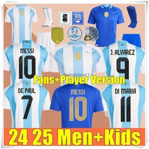 Maglie da calcio 2024 Maglie da calcio Argentina Messis Otamendi de Paul Argentina National Team Copa Dybala Martinez Kun Aguero Maradona Shirt calcistici 24 25 uomini di M