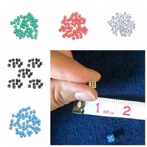Dice Games 50Pcs/Lot Dices 5mm 5colors Plastic White Gaming Dice Standard Six Sided Decider Birthday Parties Board Game Drop Shipping s2452318