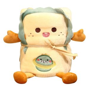 Tongtui Plush Blanket Office Nap Bread Flannel Blanket Air Conditioning Single Person Can Store Blankets Multiple colors