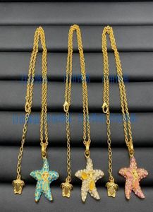 New designed head colored diamonds starfish necklace bracelet sea travel holiday style ladies baroque Designer Jewelry9992741