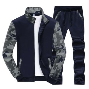 Spring And Autumn Men's Patchwork Sports Hoodie, Casual Stand Up Collar, Camouflage Sleeves, Men's Suit, Cardigan, Long Sleeved
