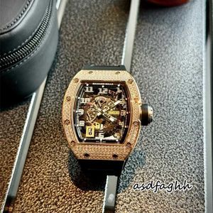 Tourbillon Watch Automatic Mechanical Wrist Watch RM030 Designer Watch Wine Barrel Shaped Titanium Case Hollow Movement KWYP