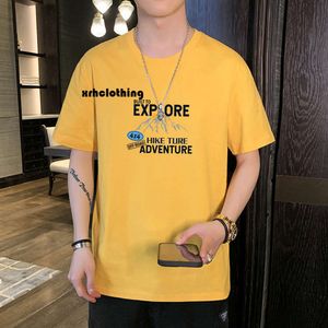 メンズデザイナーTシャツピュアコットン高品質の男子カジュアルルーズトップ、半袖の学生プラスサイズの丸いネックTシャツ男性用の丸いネックTシャツ