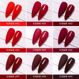 9 färger gel nagellack vin röd serie 8 ml blöt av uv led semi permanent lack för manikyr konst lack 240528