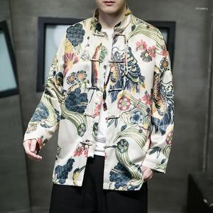 Men's Jackets Spring And Summer Chinese Style Printed Tang Suit Retro Large Fashion Hanfu Jacket Coat
