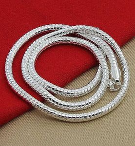 Silver 40-75cm 925 1MM/2MM/3MM solid Chain Necklace For Men Women Fashion Jewelry fit pendant1909036