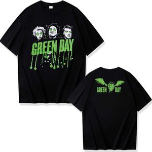 Camisetas masculinas do dia verde saviors band 2024 tour shirts hip hop o-pescoço tee homem fãs fãs do presente harajuku q240530