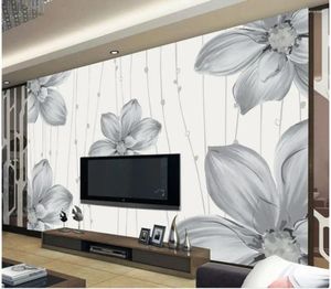 Wallpapers 3d Wall Murals Window Mural Wallpaper Modern Minimalist Hand-painted Flowers Po Home Decoration