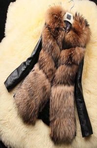 패션 겨울 모피 코트 재킷 여자 새로운 가죽 파카 캐주얼 아웃복 후드 가드 코트 가짜 너코 모피 플러스 사이즈 manteau femme 의류 6115593