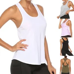Active Shirts Women Sport Shirt Fitness Sleeveless Tank Top Athletic Undershirt Yoga T-Shirt Quick Dry Vest Gym Wear