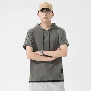 Kunhai Pengyun Herr sommar Nya korta ärm T-shirt Men Pure Cotton Leisure Fashion Märke Mäns huva halvärmad tröja