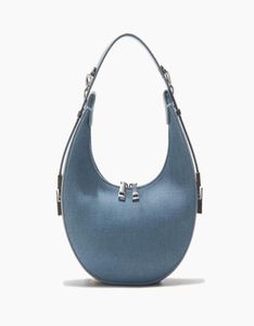 Half Moon Jean Ramean Bag Bag Kobiet jasnoniebieski dżinsowy torebka Crossbody Stylowa imitacja