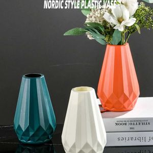Wazony wazon w kształcie diamentu wazon moda imitacja ceramiczna plastikowa garnek kwiat