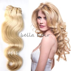 Wefts 1424 tum peruansk kroppsvåg blond människohår 2 st mycket inslag färgade hårförlängningar 100g p betyg 8a gratis bella hår