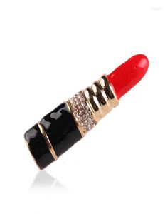 Pins broszki mody projekt marki mody Rhinestone Red Lip Brooth Brooth Lipstick Wedding Costume Party for Woman Biżuteria Roya227393968