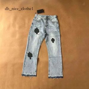 Chrome Hesrts Jeans Designer Jeans Mens Pants Designer Clothing Jeans Denim Cross Brands Sanskrit Washed Into Old Straight Jean Hearts Splashink Loose 1Aa