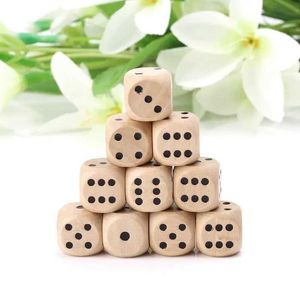 Dice Games 10pcs 6 Sided Wood Dice Point Cubes Round Corner Party Kid Toys Game 14*14*14mm Multi Sides Dice for Board Game s2452318