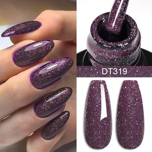 MEET ACROSS 7ML Astral Purple Gel Nail Polish Glitter Red Coffee Color Semi Permanent UV All For Nails Art Manicure Varnish 240528