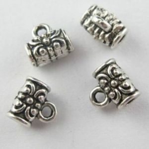 500pcs Lot Gümüş Kaplama Kefalet Ara Ara Boncuklar DIY Mücevher Yapma Bulguları için Çakasıyla Kolye 5x7mm 244E
