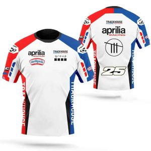 メンズTシャツオートバイレースアプリリアトラックハウスチームホワイトコーティングワークウェア2024メンズTシャツ夏のレジャー通気性TシャツスポーツウェアZ240531