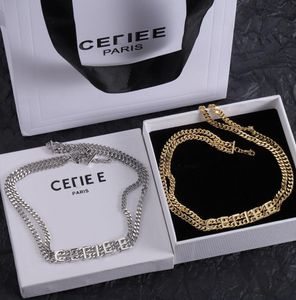 Fashionable Letter Choker Link Chain Necklace Hip Hop Jewelry INS Style Personality Chunky Thick Bracelet Jewelry Sets Classic Lovers Gift for Women