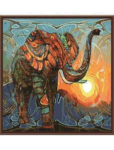 DIY Oil Painting By Numbers Elephant 5040CM2016 Inch On Canvas For Home Decoration Kits Unframed8774670