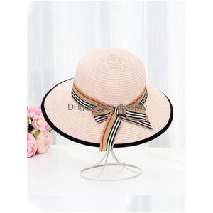 Chapéus ao ar livre 2021 Vintage Beach Sun Hat Raffia Visor Temperamento Plano St Womens Sea Retro Férias Lazer Sunsn Drop Deliver