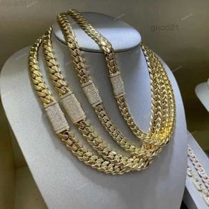 Anpassad 12mm Gold Miami Link Chain Hip Hop Style Real 10K 14K 18K Solid Cuban Necklace Fine SMEEXCH CVFR