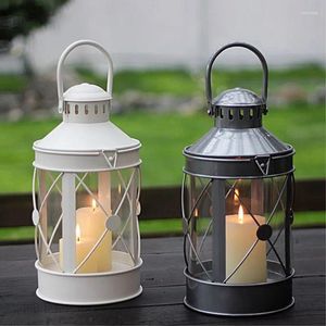 Candle Holders Moroccan Style Glass Candlestick Outdoor Home Decoration Iron Metal Lantern Wedding Holder