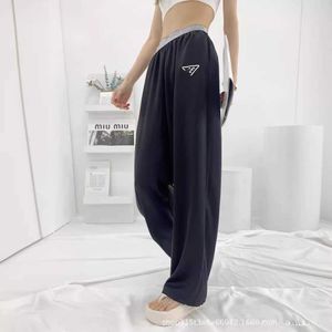 Springsummer New Acetic Acid Fabric Coating Silver Powder Craft Fashionable Wide Leg Casual Pants