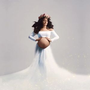 Кружевая юбка с длинными рукавами платье для беременных