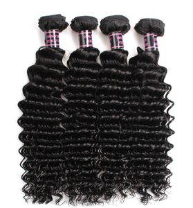 Ishow 8A Brazilian Deep Wave Virgin Extensions Wefts Peruvian Human Hair Bundles 4pcs lot Whole for Women All Ages 8283039764