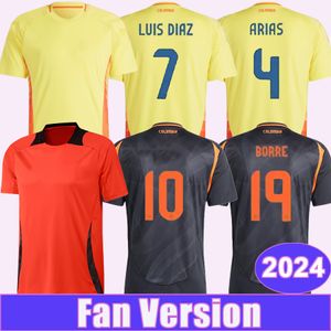 2024 Colombia Mens Soccer Jerseys National Team LUIS DIAZ BORRE CARRASCAL CASTANO MOSQUERA ARIAS Home Away Training Wear Football Shirts